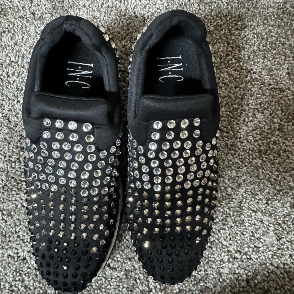 INC International Concepts Black Studded Sneakers